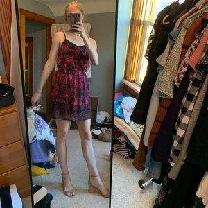 Very cute and comfortable pink & black mini dress